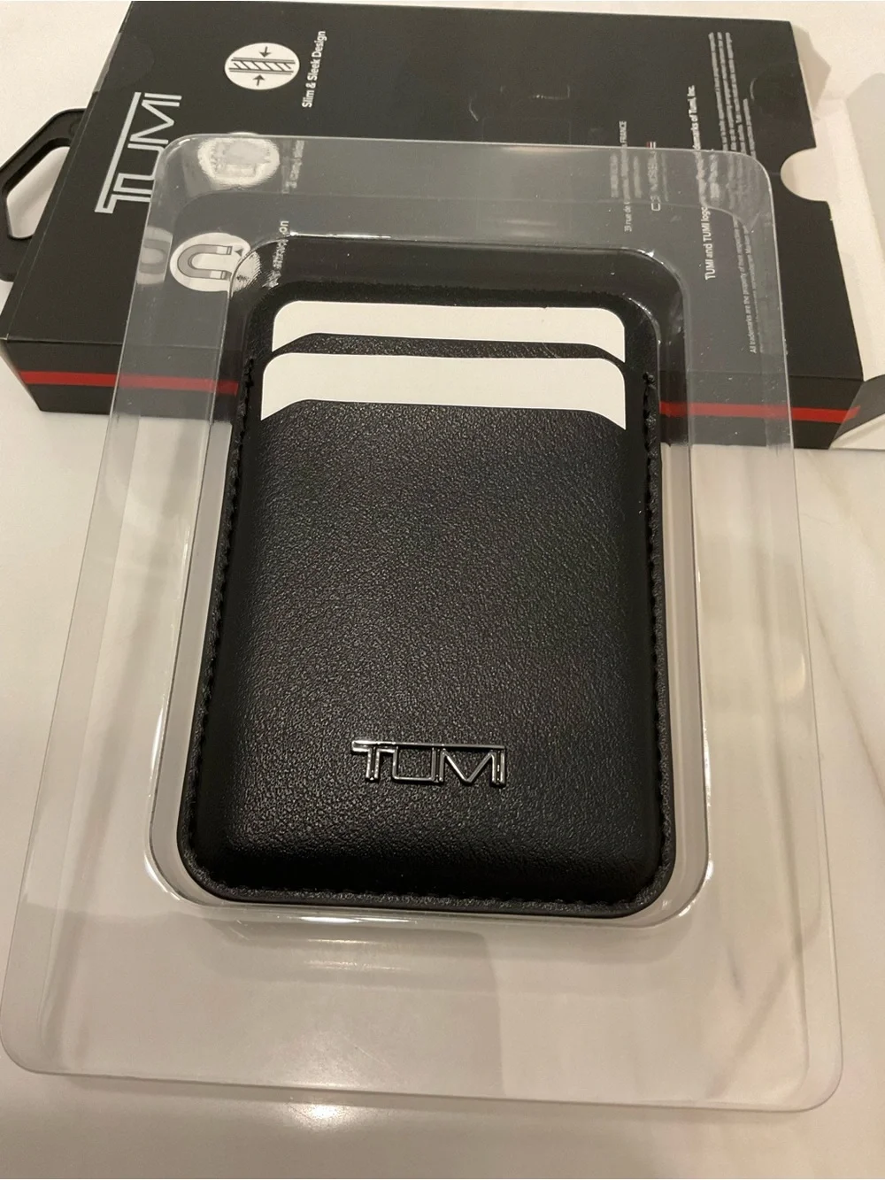 NIB Tumi MagSafe Magnetic 2 Slot Credit Card Holder Wallet - BLACK